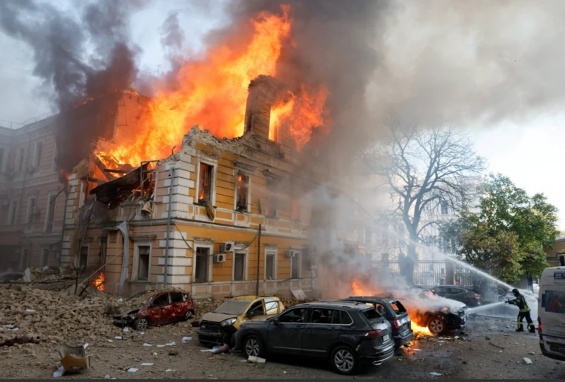 Rusya-Ukrayna savaşı | Kiev’de tarihi bilim akademisine insansız hava aracı saldırısı
