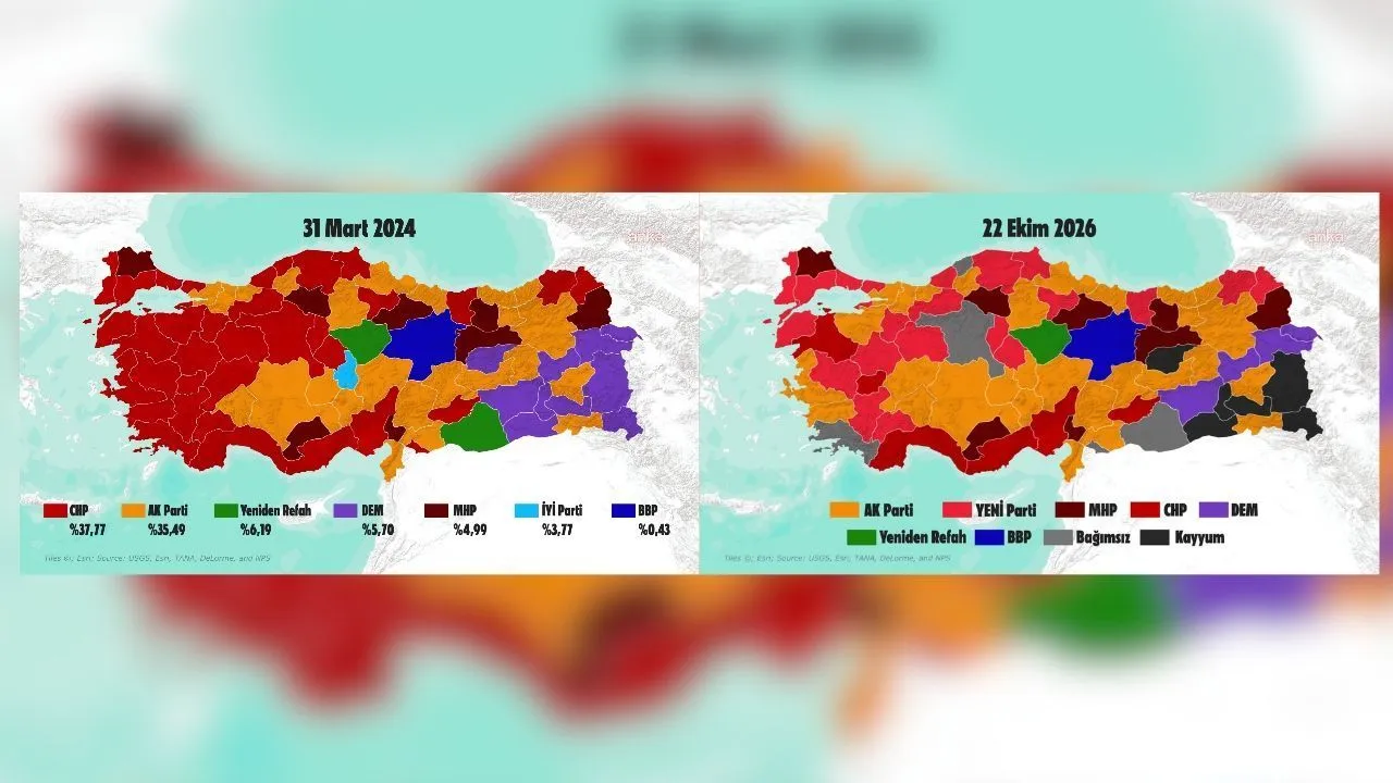 Türkiye’nin yerel yönetim haritası sil baştan: 37 ilde belediyeyi yöneten parti değişti